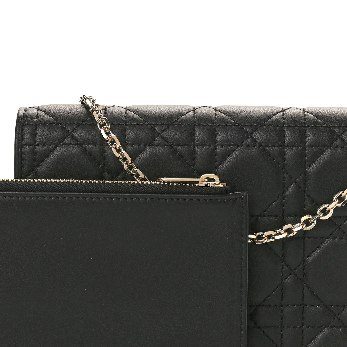 Lambskin Cannage Lady Dior Pouch Black