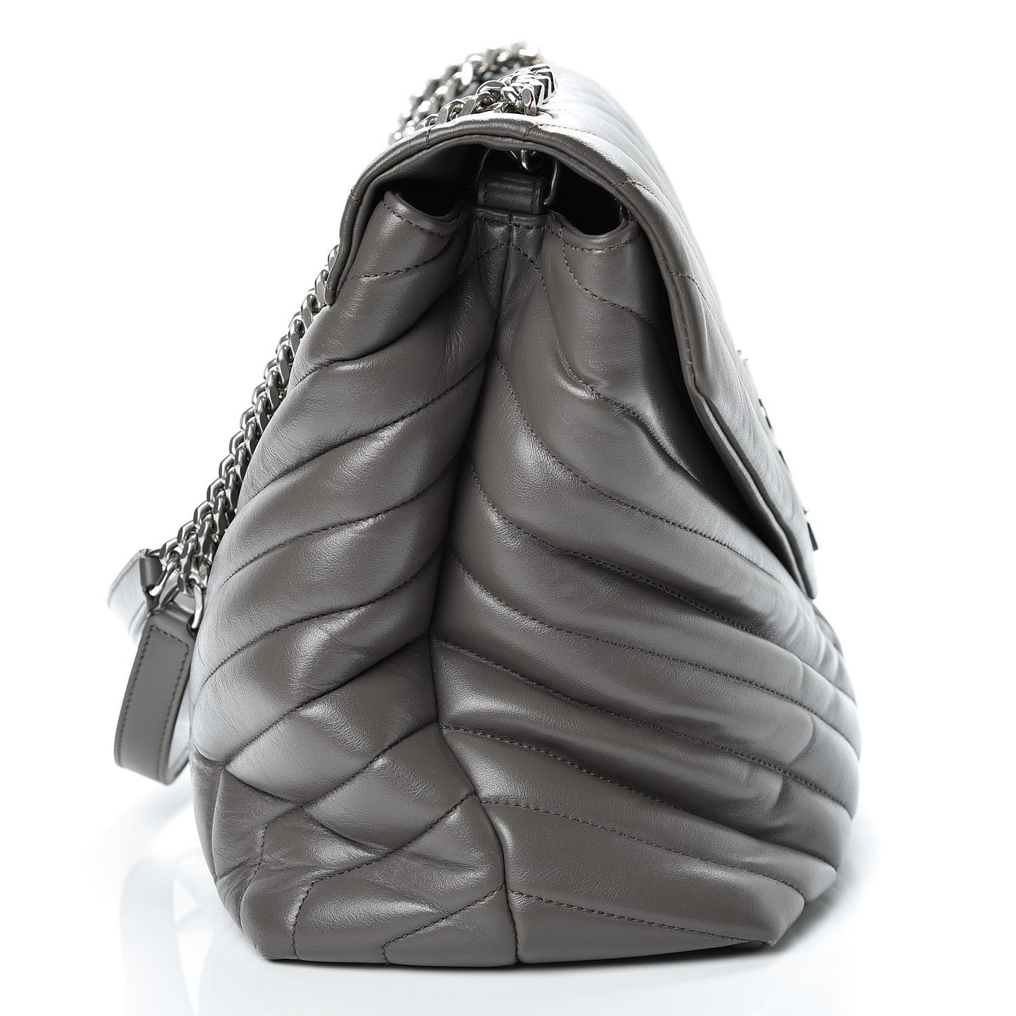 Calfskin Y Quilted Monogram Large Loulou Chain Satchel Earth