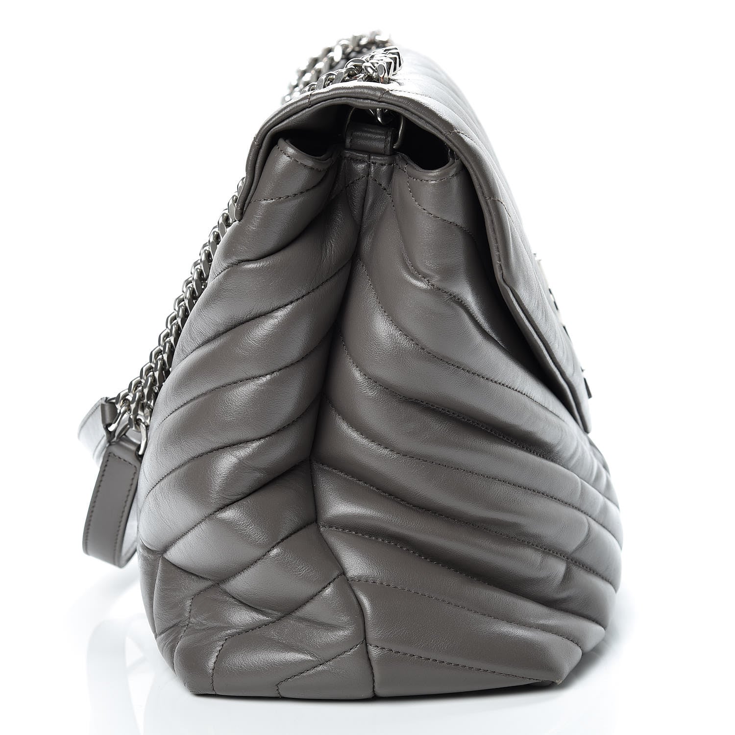 Saint Laurent Calfskin Y Quilted Monogram Large Loulou Chain Satchel Earth 14 of 15