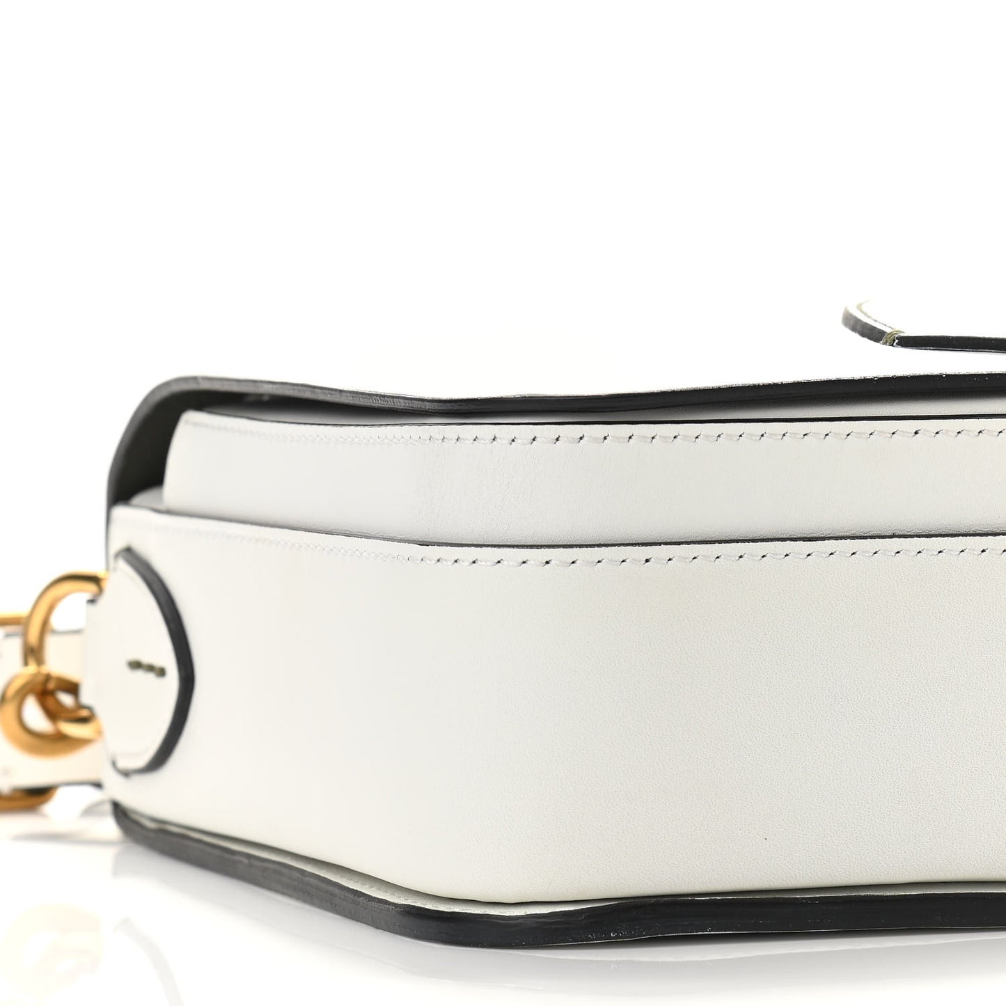 Calfskin Large Square Satchel Chalk White