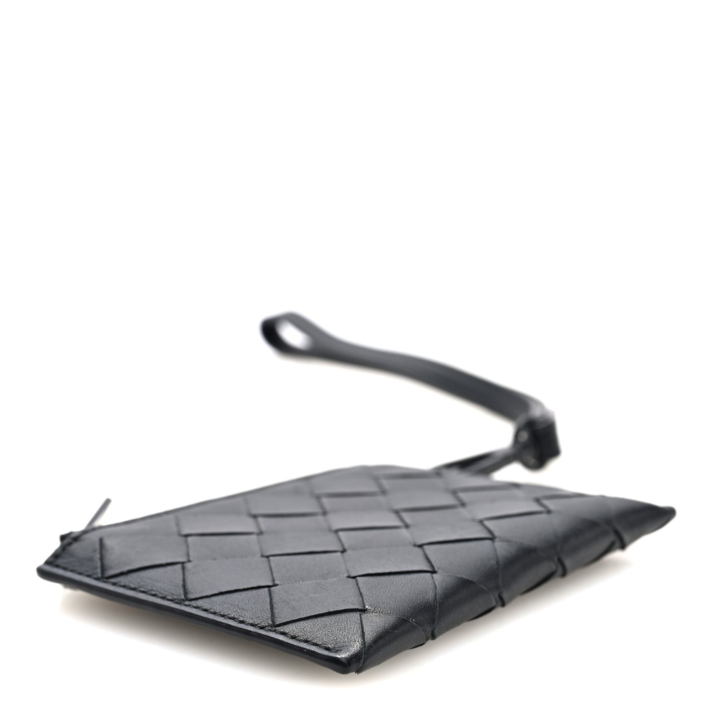 Nappa Intrecciato Wristlet Card Holder Black