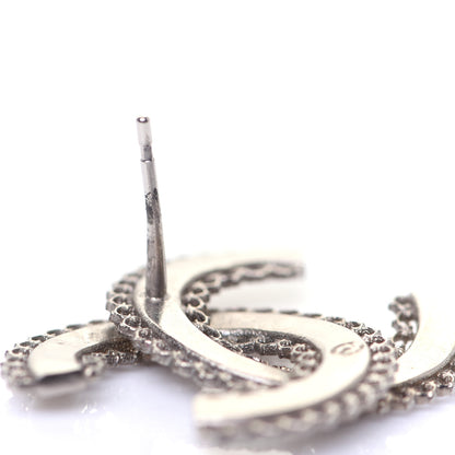 Chanel Scalloped CC Earrings Silver 4 of 8