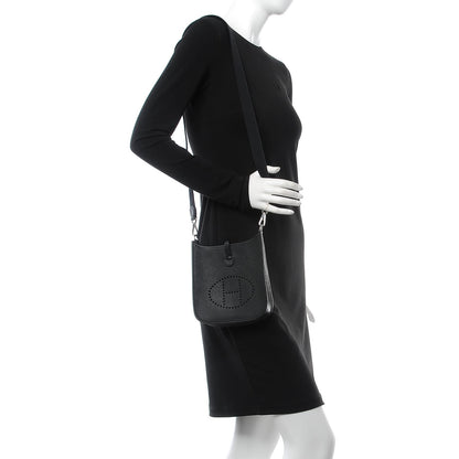 Hermes Taurillon Clemence Evelyne TPM Black 2 of 9