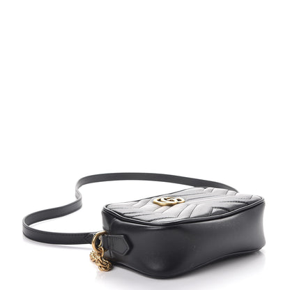 Gucci Calfskin Matelasse Mini GG Marmont Chain Shoulder Bag Black 4 of 7