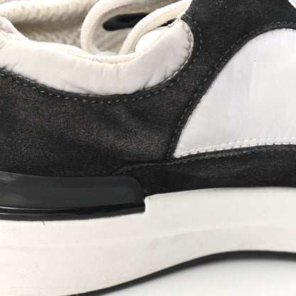 Chanel Nylon Suede Calfskin CC Sneakers 36 White Dark Grey 8 of 11