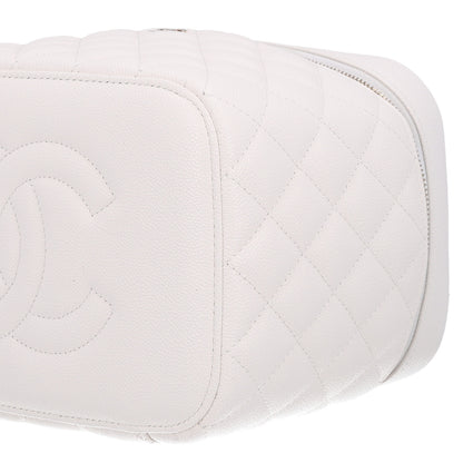 Chanel Caviar Quilted Large Vanity Pouch White 2 of 10