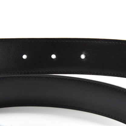 Hermes Togo Box 32mm H Belt 80 Blue Jean Black 5 of 7