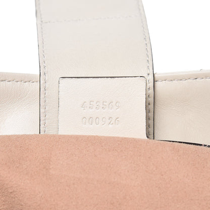 Gucci Calfskin Matelasse Medium GG Marmont Shoulder Tote Bag White 7 of 9