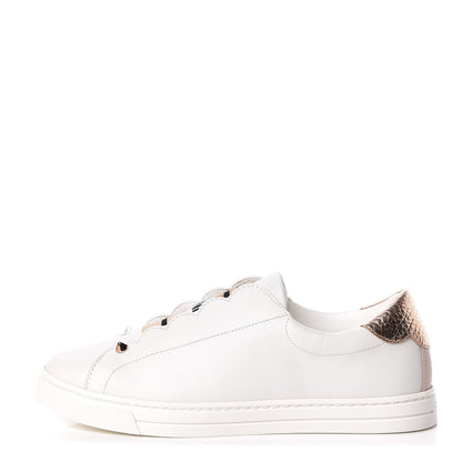 Fendi Vitello Lurex Rockoclick Slip On Sneakers 36.5 White Soap Rose Gold 1 of 10