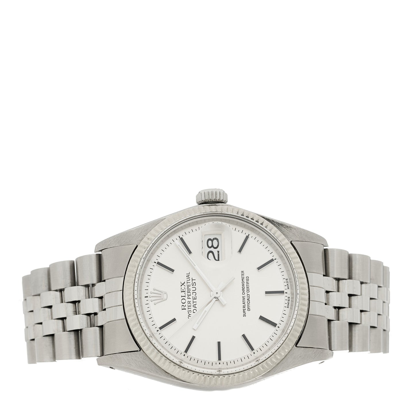 Stainless Steel 18K White Gold 36mm Oyster Perpetual Datejust Watch Silver 1601