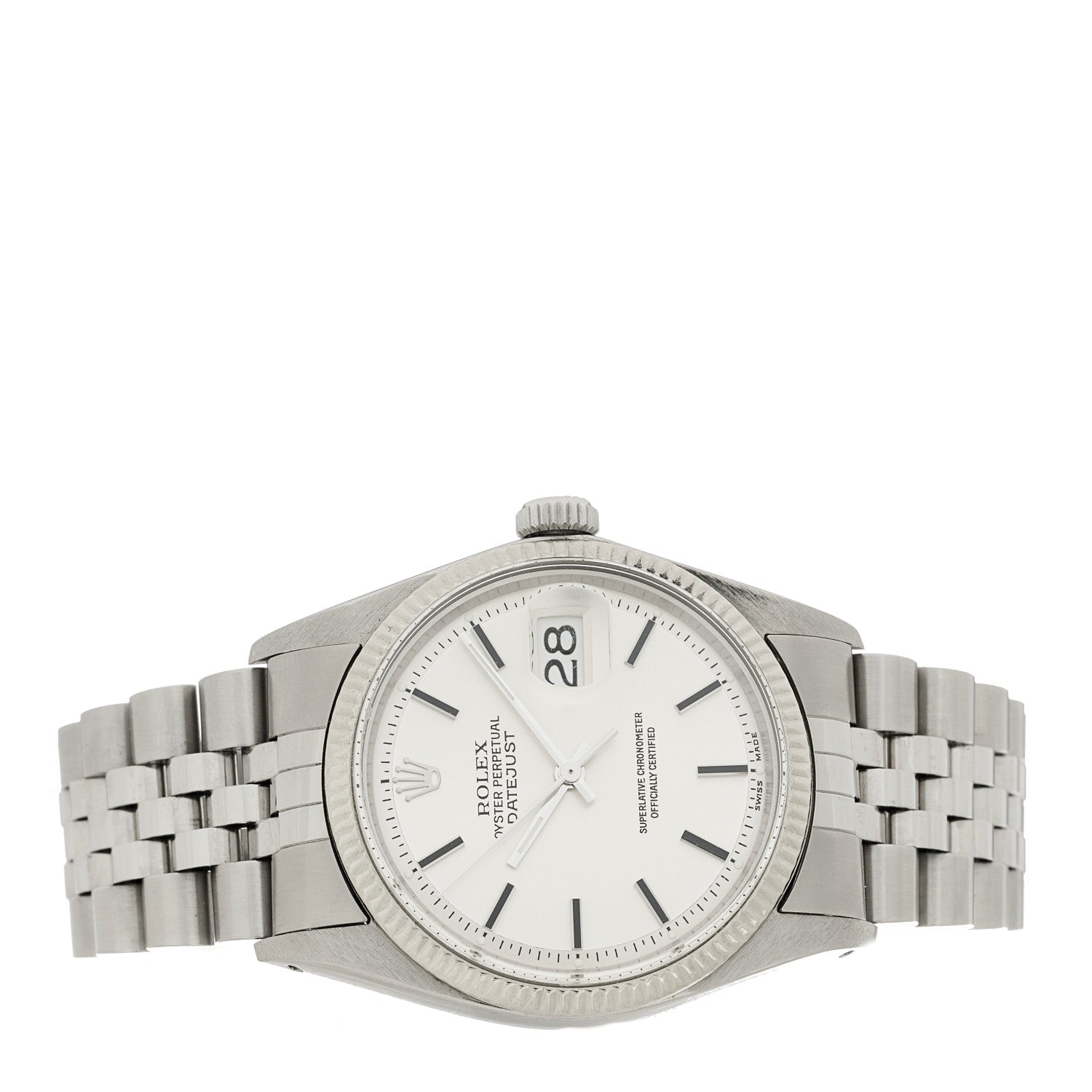 Rolex Stainless Steel 18K White Gold 36mm Oyster Perpetual Datejust Watch Silver 1601 2 of 4