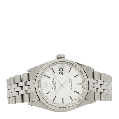 Rolex Stainless Steel 18K White Gold 36mm Oyster Perpetual Datejust Watch Silver 1601 2 of 4