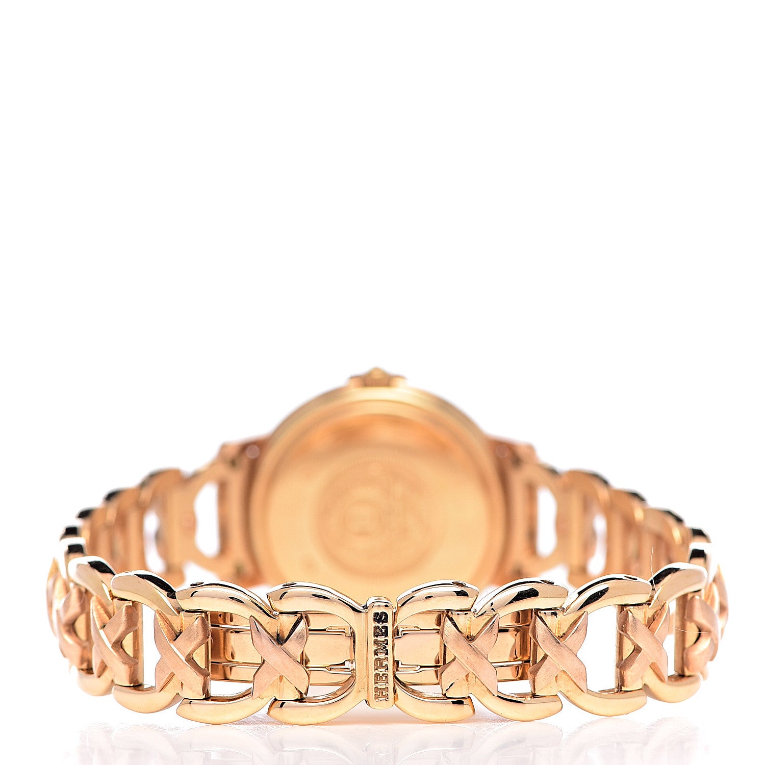 Hermes 18K Yellow Gold Diamond 26mm Ruban Quartz Watch 4 of 7