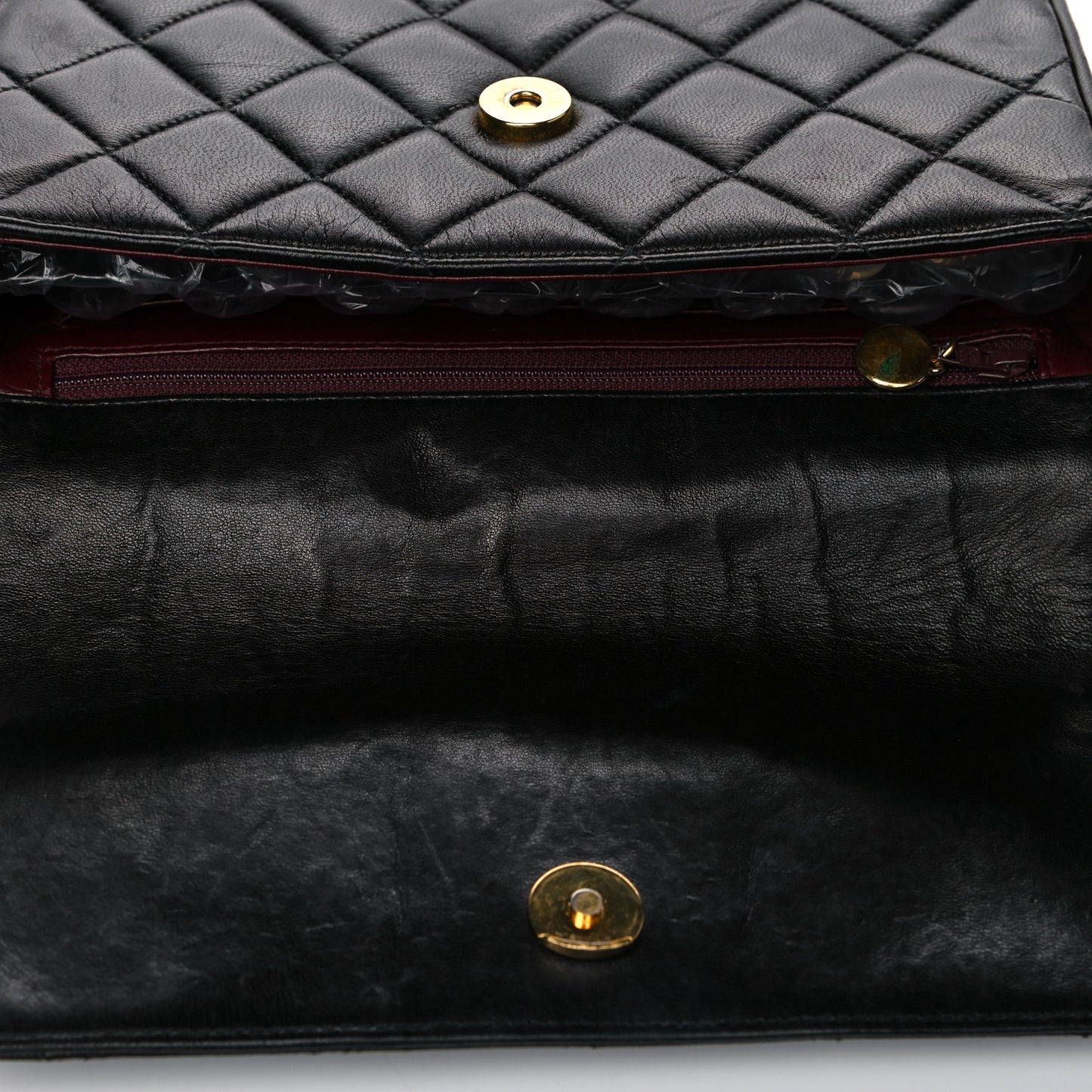 Lambskin Quilted CC Flap Shoulder Bag Black