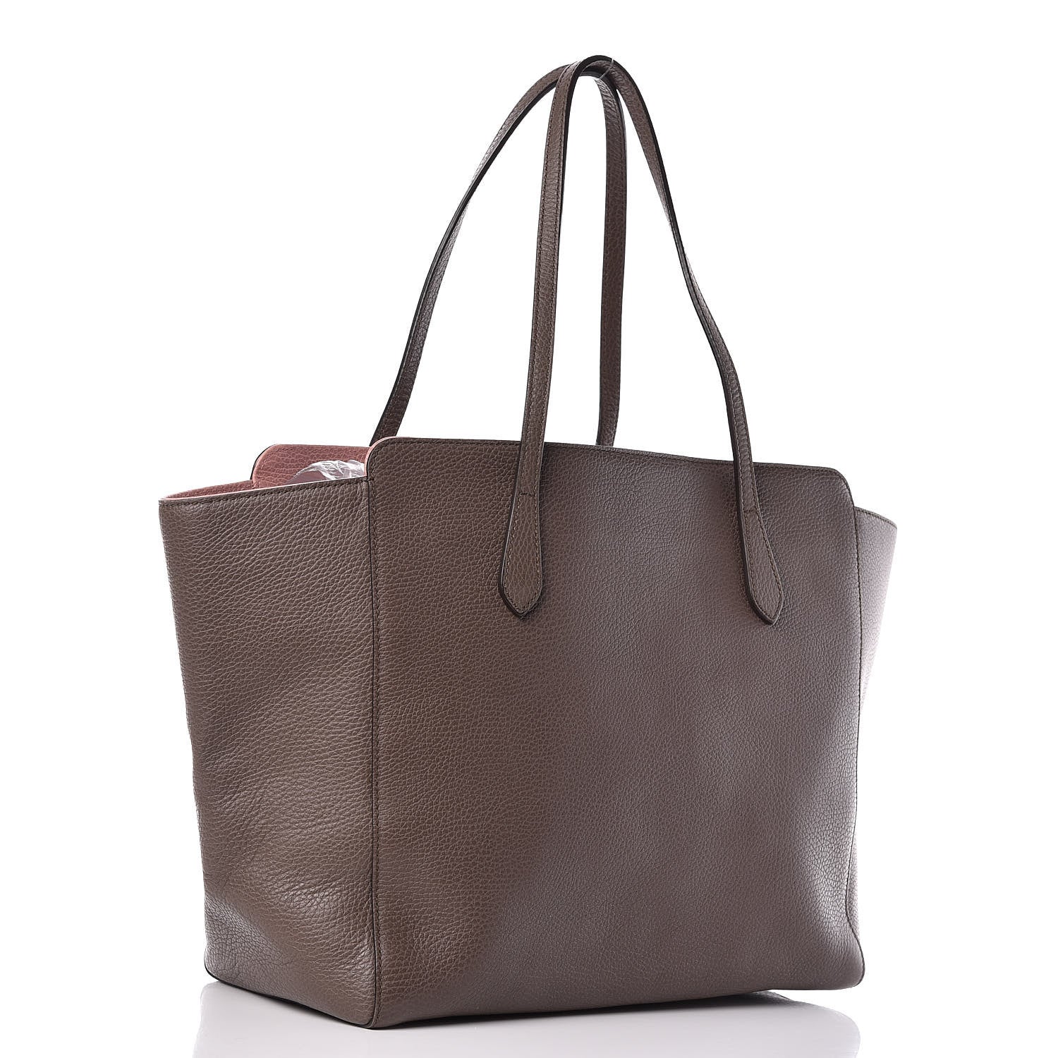 Gucci Dollar Calfskin Medium Swing Tote Grey Field Soft Pink 3 of 9