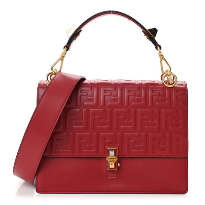 Fendi Vitello Liberty FF 1974 Embossed Kan I Shoulder Bag Fragola 1 of 10