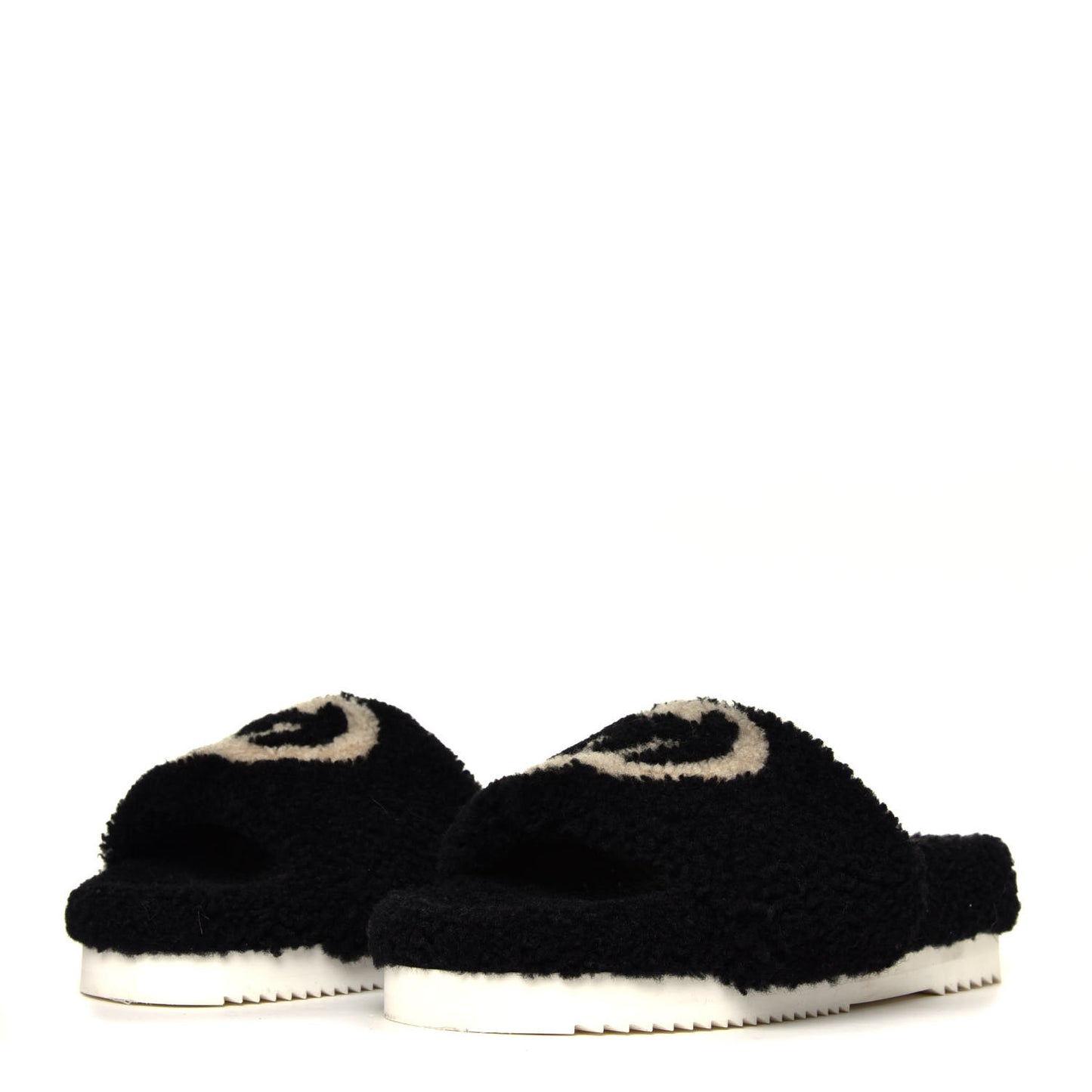 Shearling Womens Eileen Slide Sandals 38 Black Butterscotch