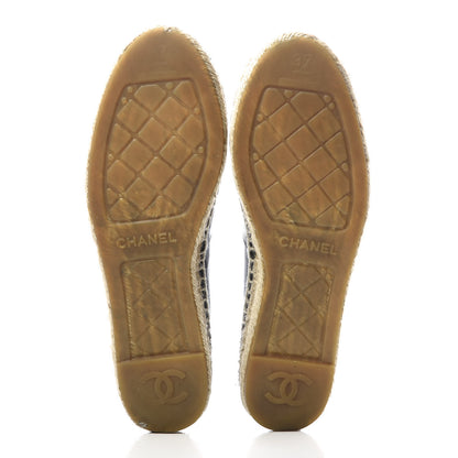 Chanel Lambskin CC Espadrilles 37 Black 5 of 10