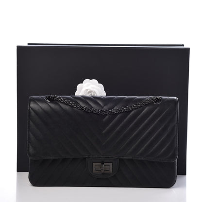 Chanel Sheepskin Chevron Quilted 2.55 Reissue 227 Flap So Black 9 of 9