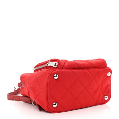 Prada Nylon Tessuto Impuntu Quilted Backpack Rosso 4 of 12