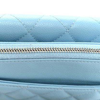 Chanel Caviar Quilted Flap Phone Holder With Chain Light Blue 13 of 14