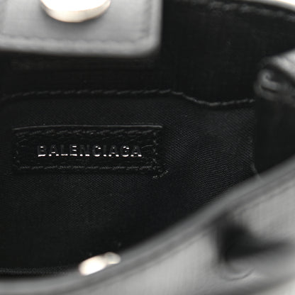 Balenciaga Squared Calfskin Logo Shopping Phone Holder Bag Black 6 of 9