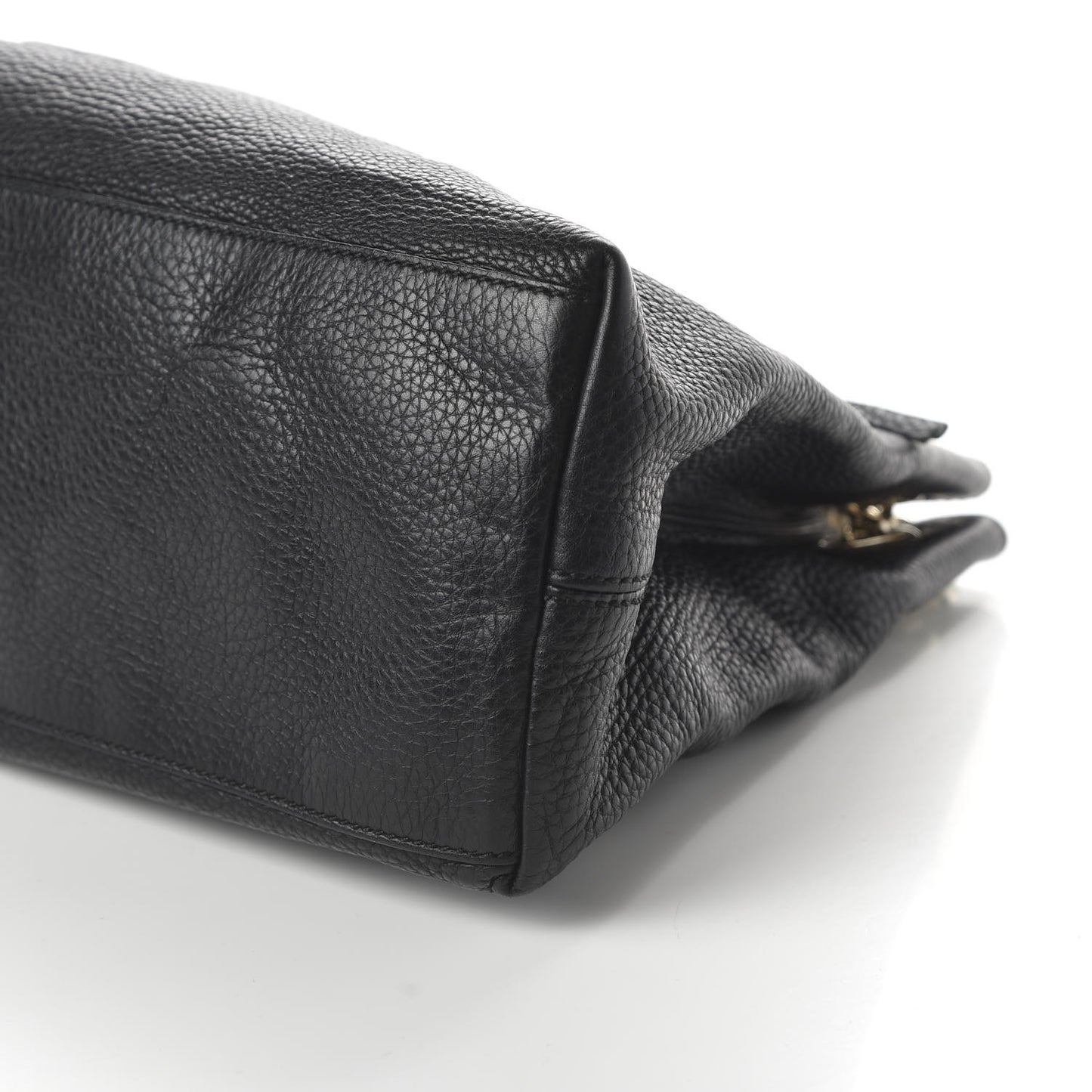 Pebbled Calfskin Medium Soho Chain Shoulder Bag Black