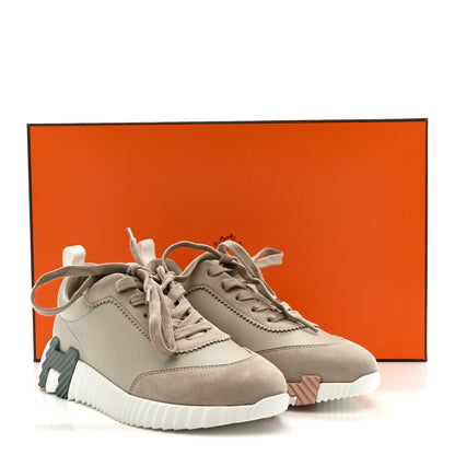 Hermes Sport Goatskin Suede Goatskin Womens Bouncing Sneakers 36.5 Beige Esquisse 9 of 9