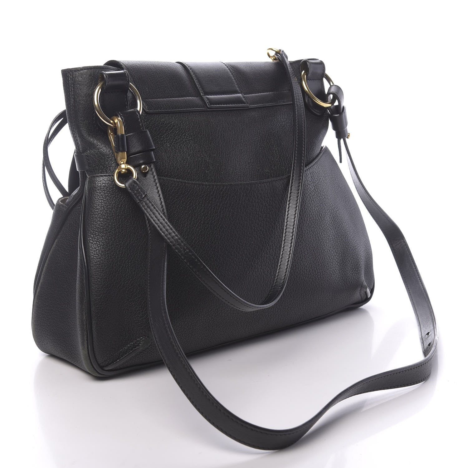Chloe Grained Lambskin Calfskin Medium Lexa Shoulder Bag Black 3 of 13