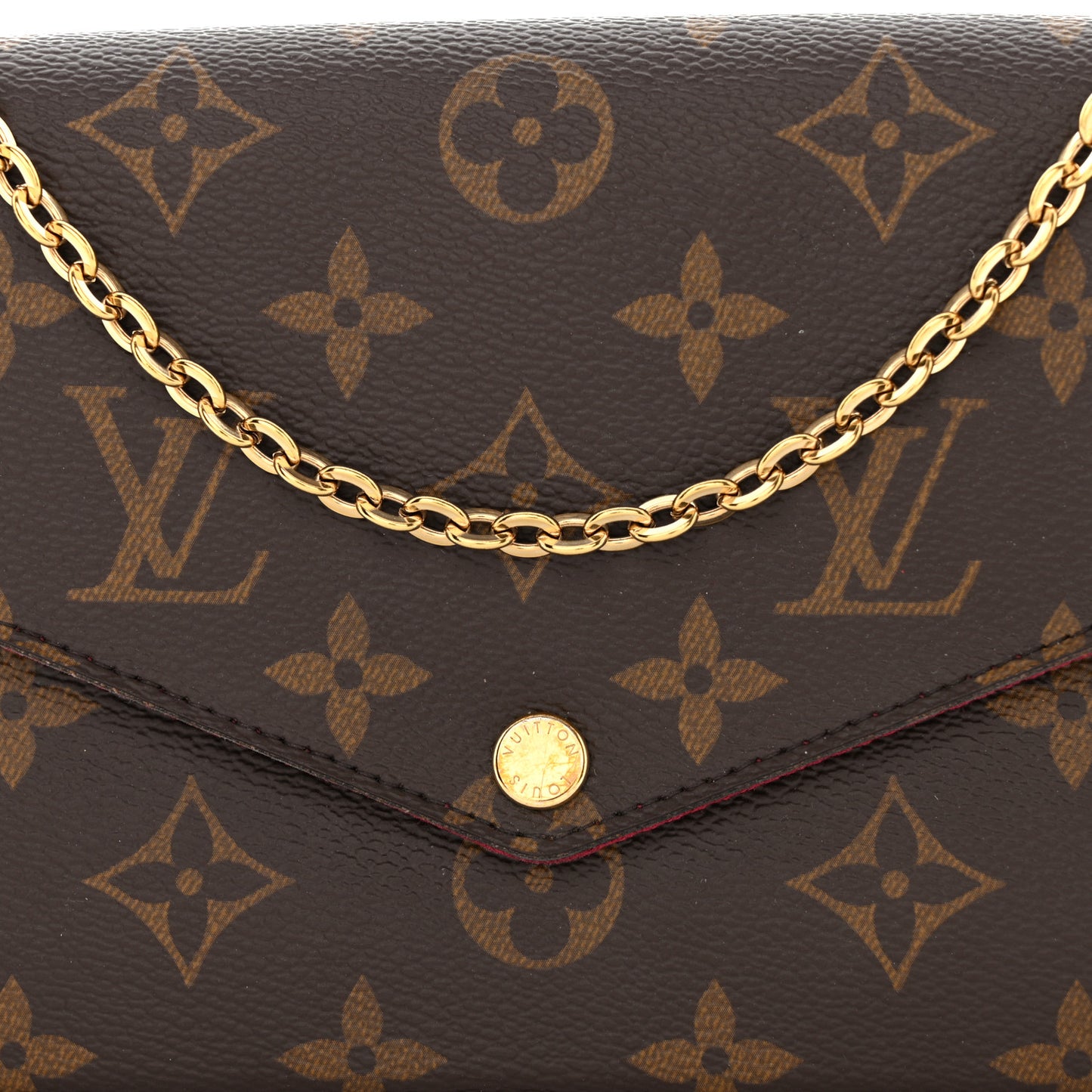 Monogram Pochette Felicie Chain Wallet Fuchsia