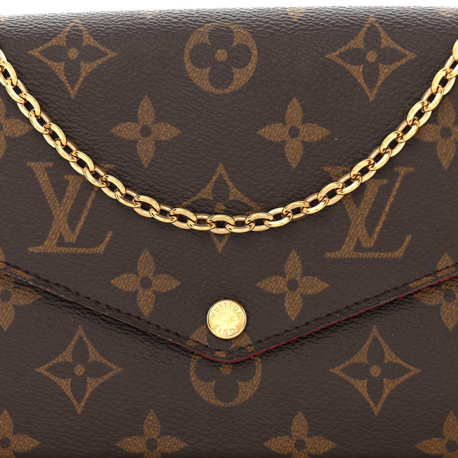 Louis Vuitton Monogram Pochette Felicie Chain Wallet Fuchsia 9 of 15