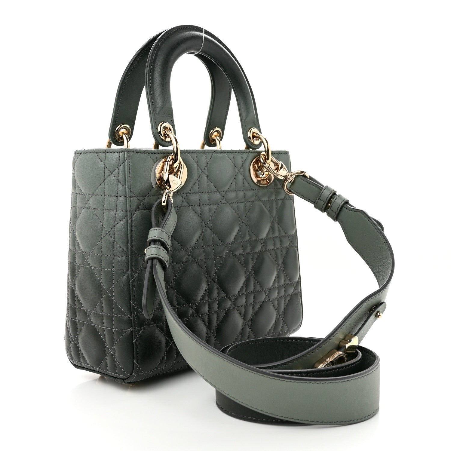 Christian Dior Lambskin Cannage Gradient Small My ABCDior Lady Dior Grey 3 of 12