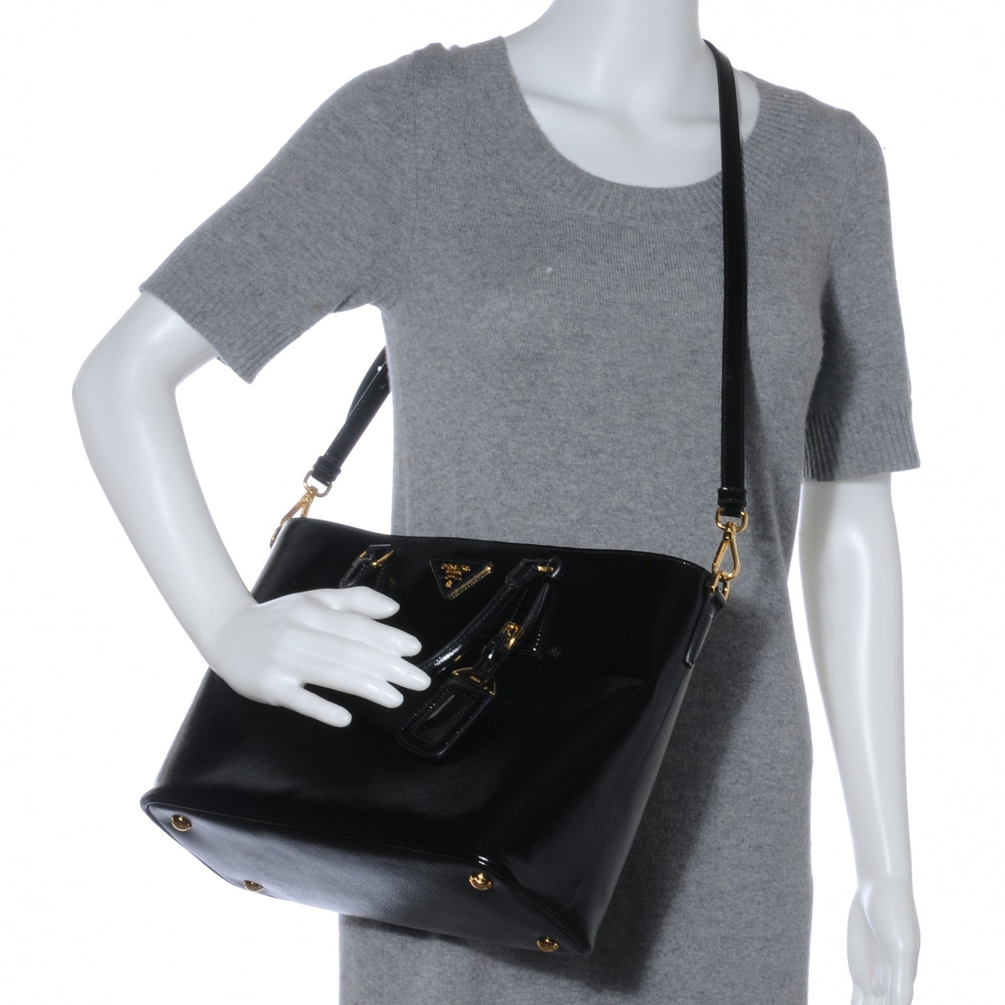 Saffiano Vernice Tote Black