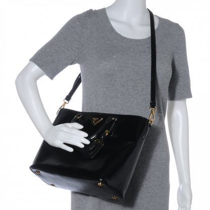 Prada Saffiano Vernice Tote Black 2 of 7