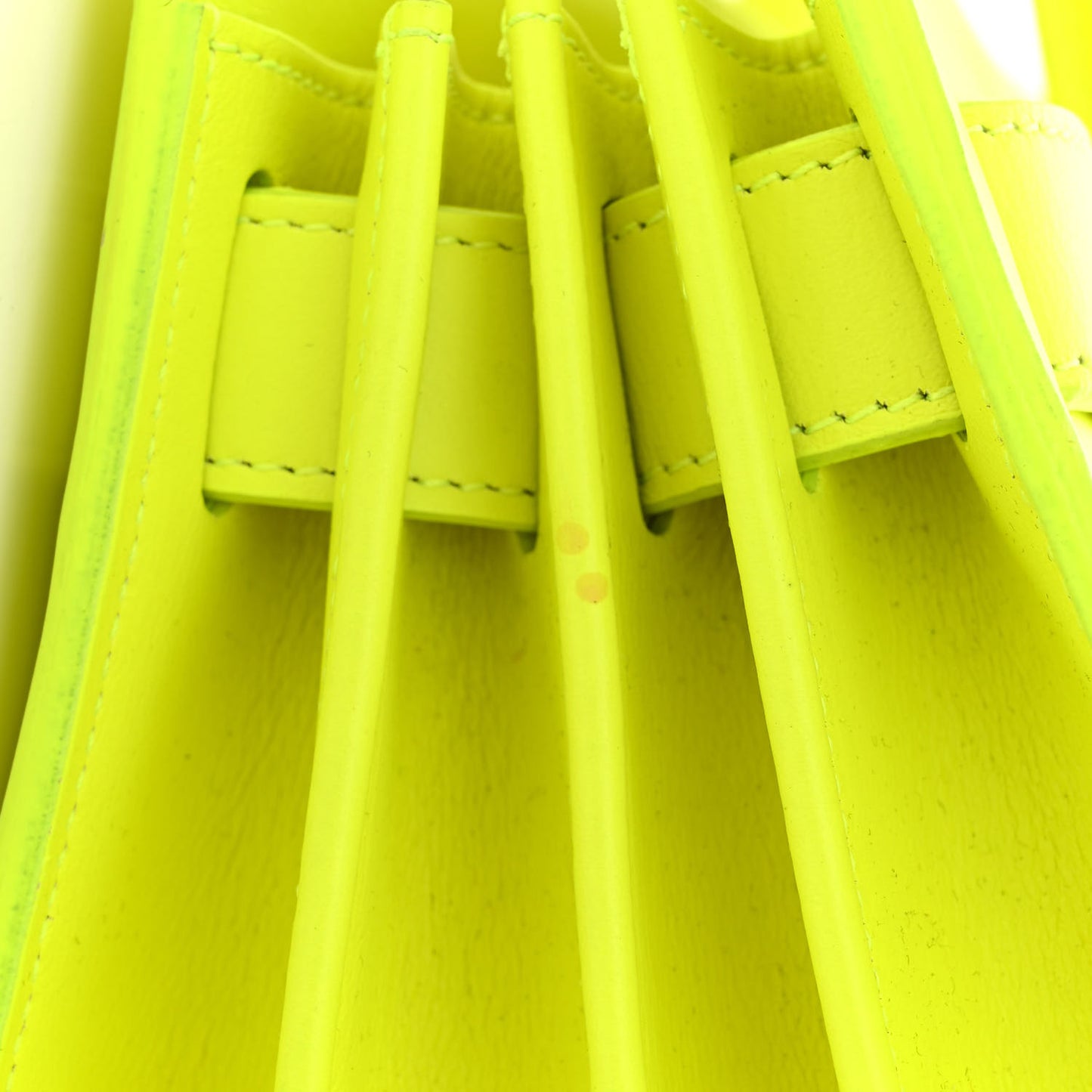 Calfskin Small Sac De Jour Bag Neon Yellow