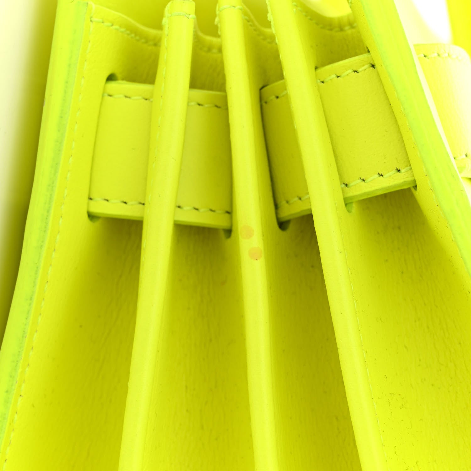 Saint Laurent Calfskin Small Sac De Jour Bag Neon Yellow 22 of 22