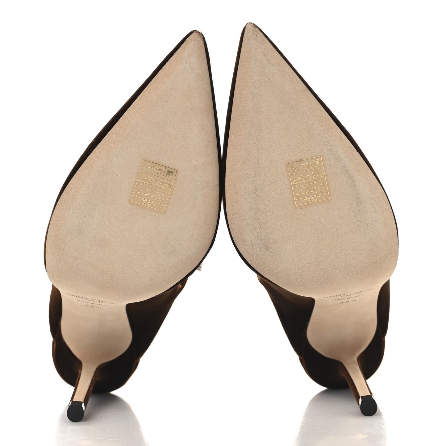 Velvet Crystal Bing 100 Mule Pumps 38.5 Tan