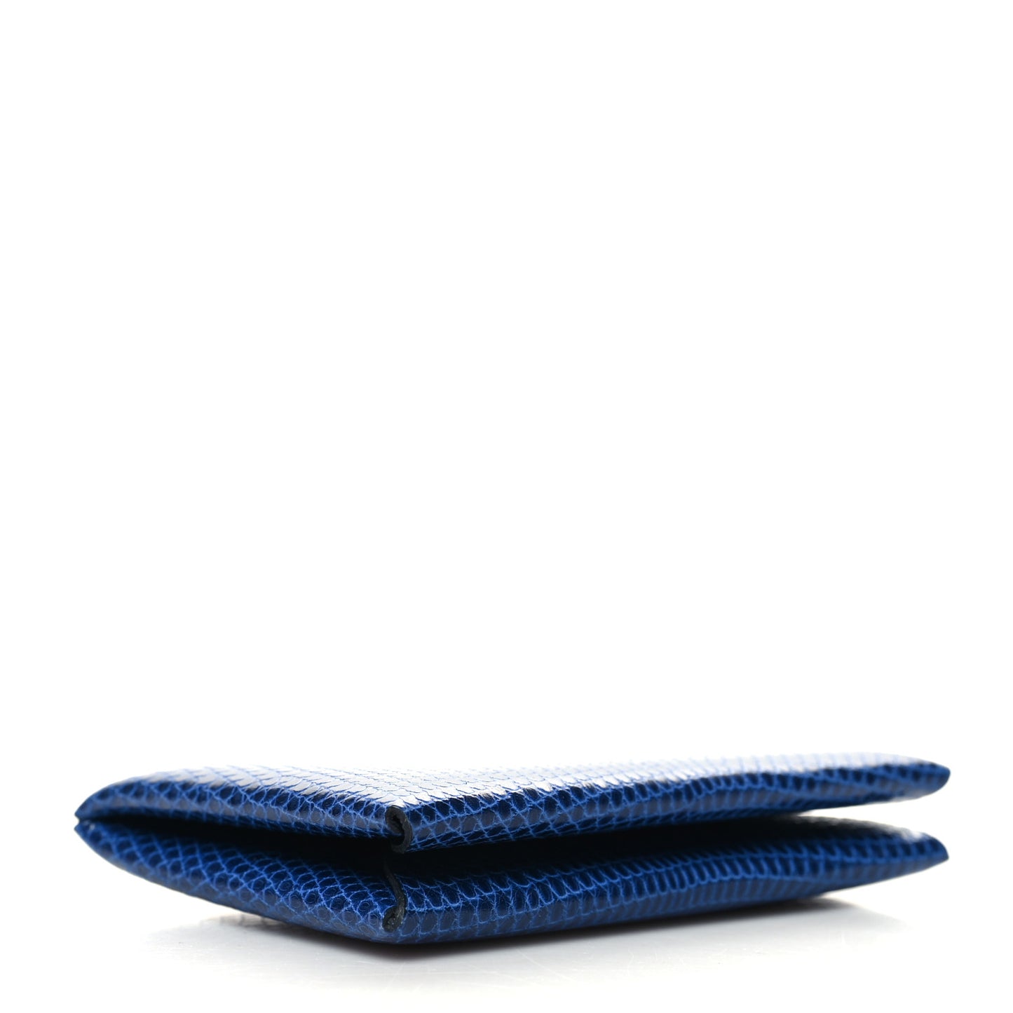Lizard Calvi Card Case Bleu Saphir