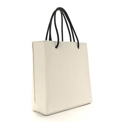 Balenciaga Calfskin Logo Small Shopping Tote White 3 of 9