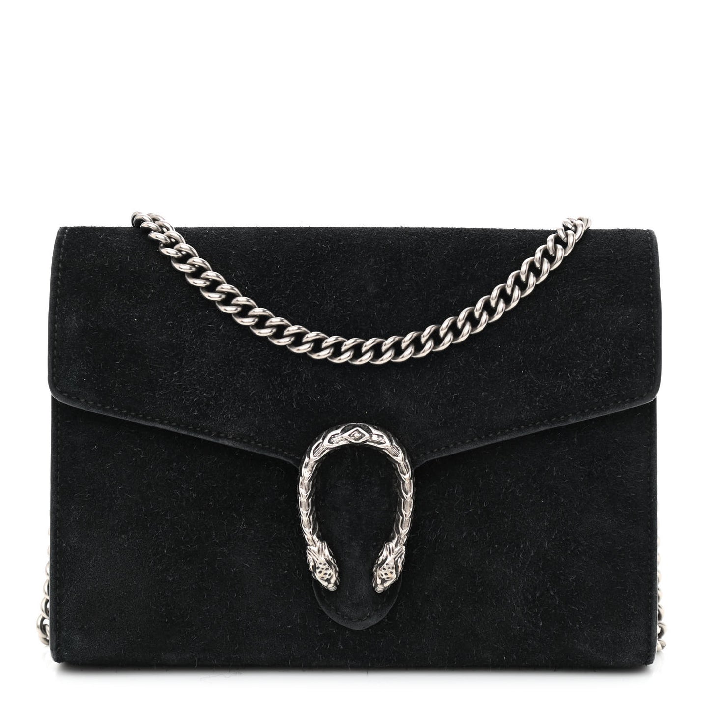 Suede Mini Dionysus Chain Wallet Black
