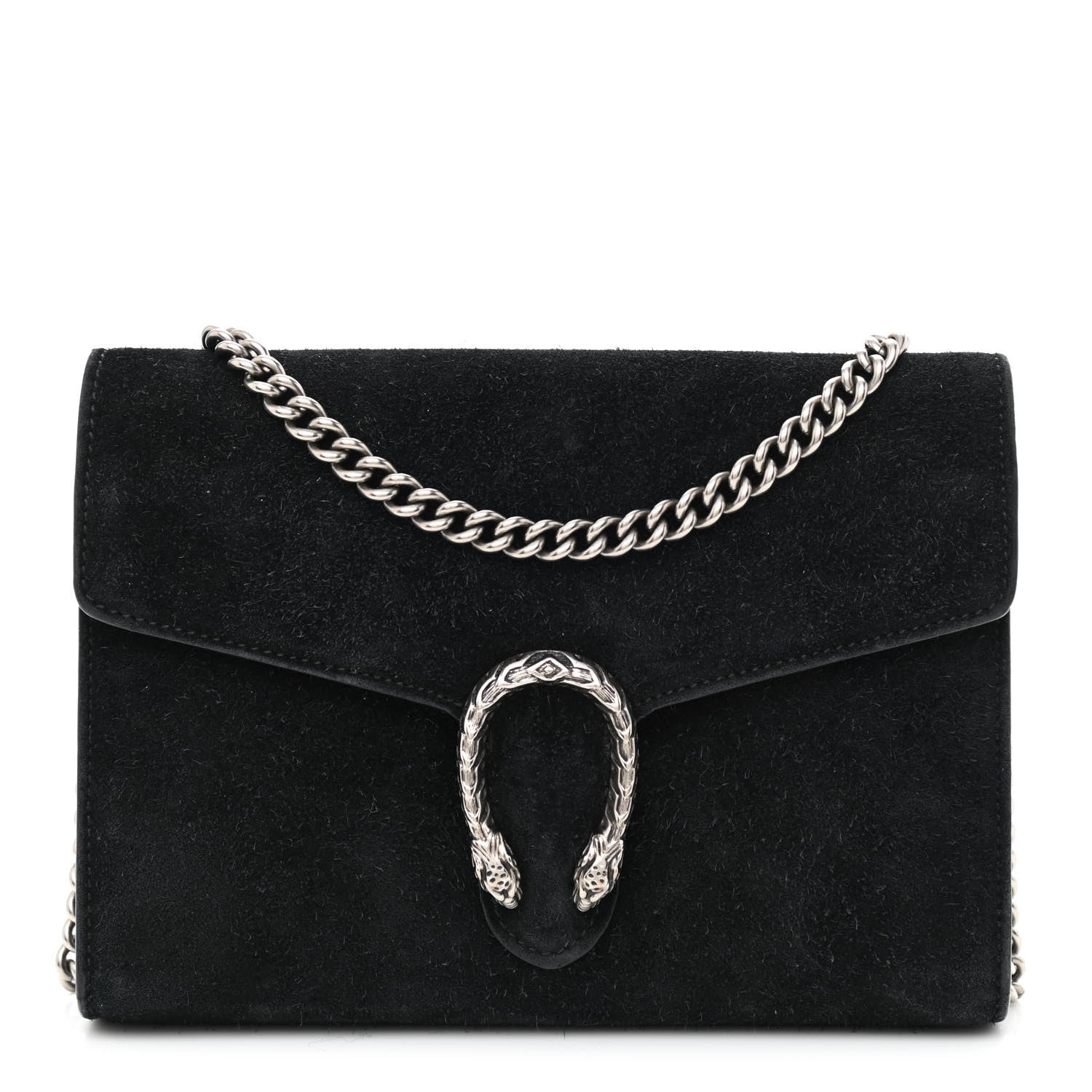 Gucci Suede Mini Dionysus Chain Wallet Black 1 of 10