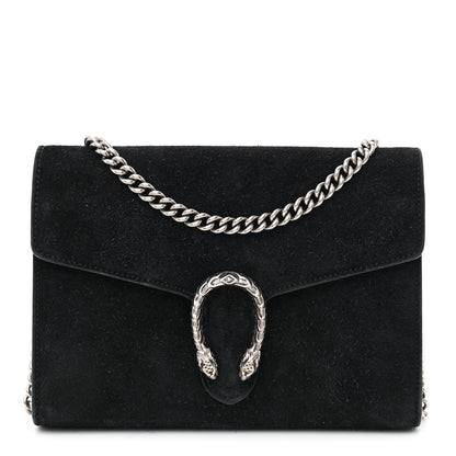 Gucci Suede Mini Dionysus Chain Wallet Black 1 of 10