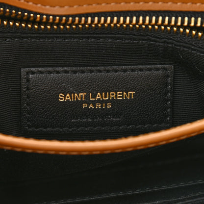 Saint Laurent Calfskin Y Quilted Monogram Toy Loulou Crossbody Bag Dark Natural 7 of 11