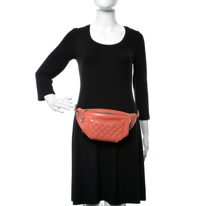 Chanel Crumpled Glazed Lambskin Quilted Waist Bag Fanny Pack Pink 2 of 9