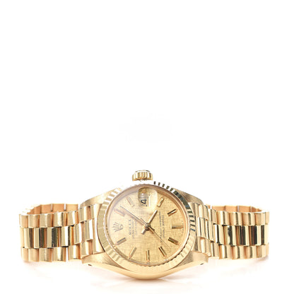 Rolex 18K Yellow Gold 26mm Oyster Perpetual Datejust President Watch Champagne 69178 2 of 5