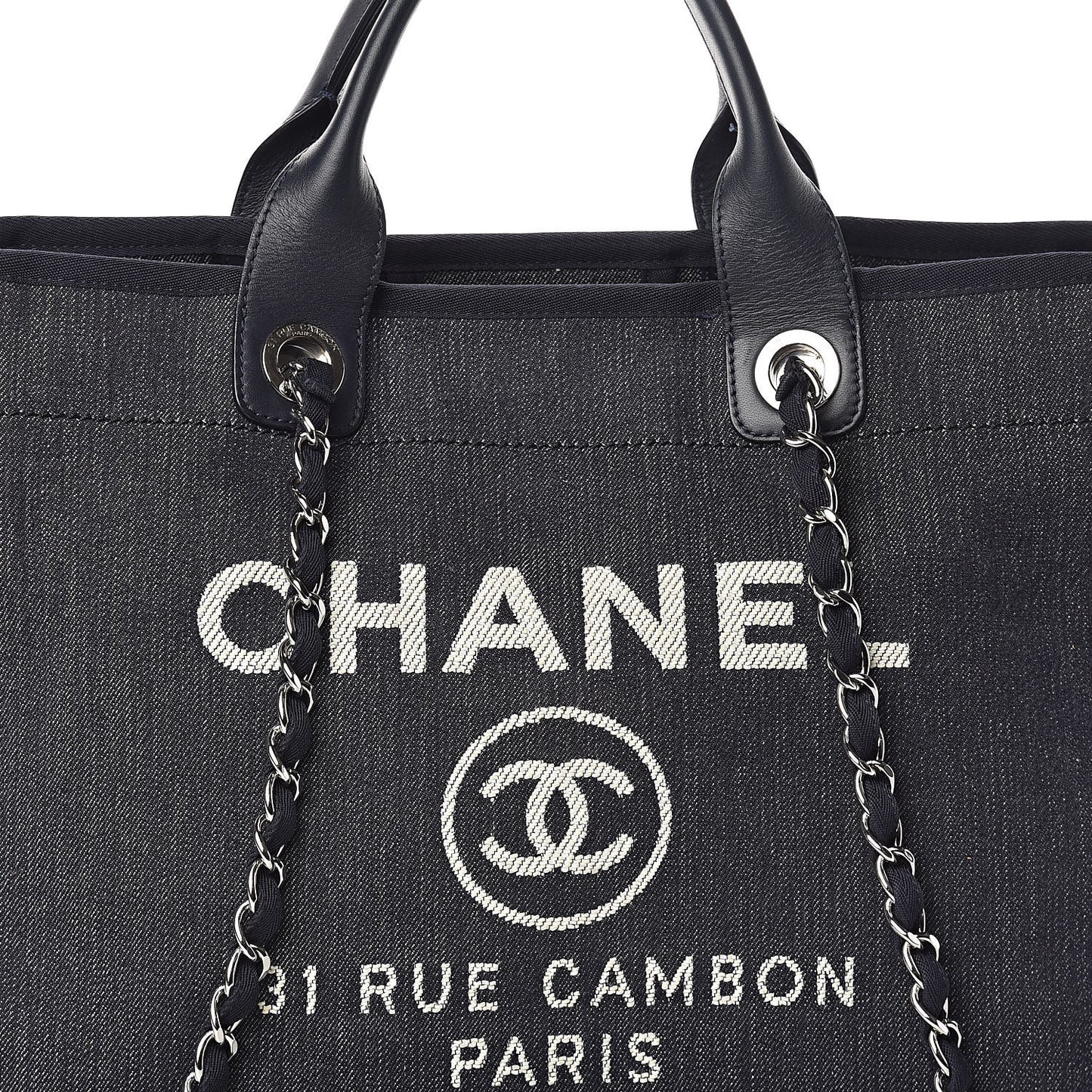 Denim Large Deauville Tote Dark Blue