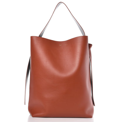 Celine Smooth Calfskin Felt Zebra Printed Oversized Twisted Cabas Chalk Brick 3 of 12