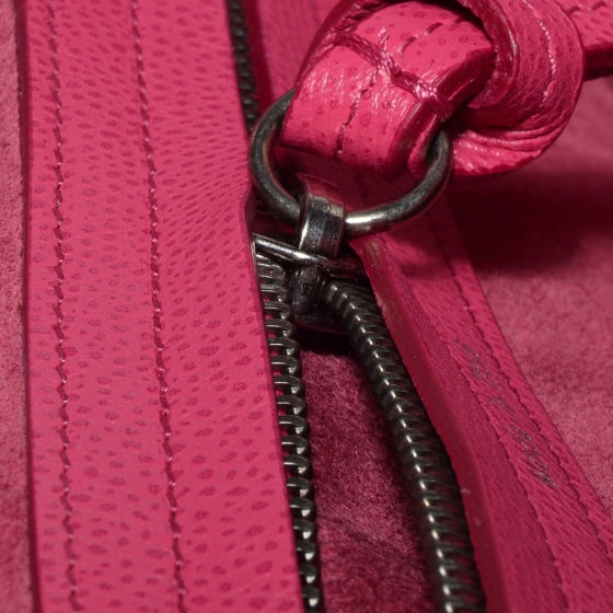 Grained Calfskin Medium Phantom Luggage Fuchsia