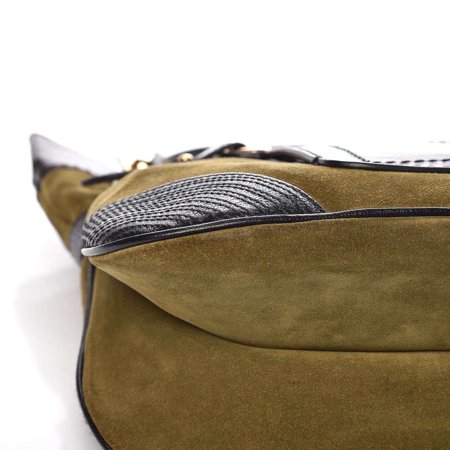 Suede Tote Bag Olive Black