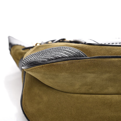 Balenciaga Suede Tote Bag Olive Black 8 of 9